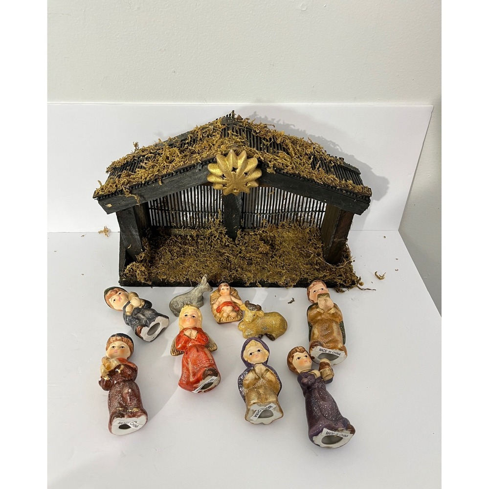 JCPenney Home Collection‎ Childrens Nativity Set Multicolor Rustic Holiday Decor